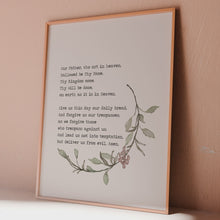 Load and play video in Gallery viewer, The Lord’s Prayer Wall Art Print – Christian Scripture Decor

