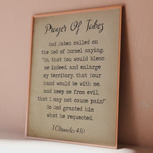 Load and play video in Gallery viewer, Prayer Of Jabez 1 Chronicles 4:10 Ordination Gift, Christian Artwork - Pastor Gift - Adult Baptism Gift
