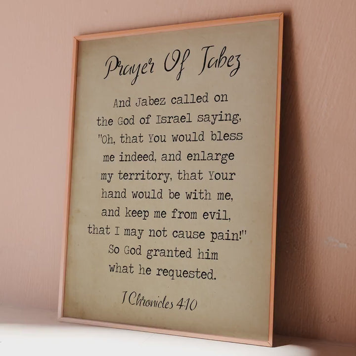Prayer Of Jabez 1 Chronicles 4:10 Ordination Gift, Christian Artwork - Pastor Gift - Adult Baptism Gift