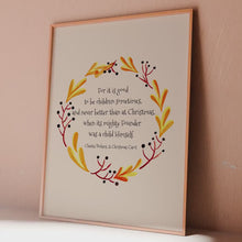 Load and play video in Gallery viewer, A Christmas Carol Quote Print: Charles Dickens Christmas Decor
