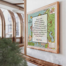 Load and play video in Gallery viewer, Mark Twain Travel Quote Print: Vintage Europe Map Wall Art
