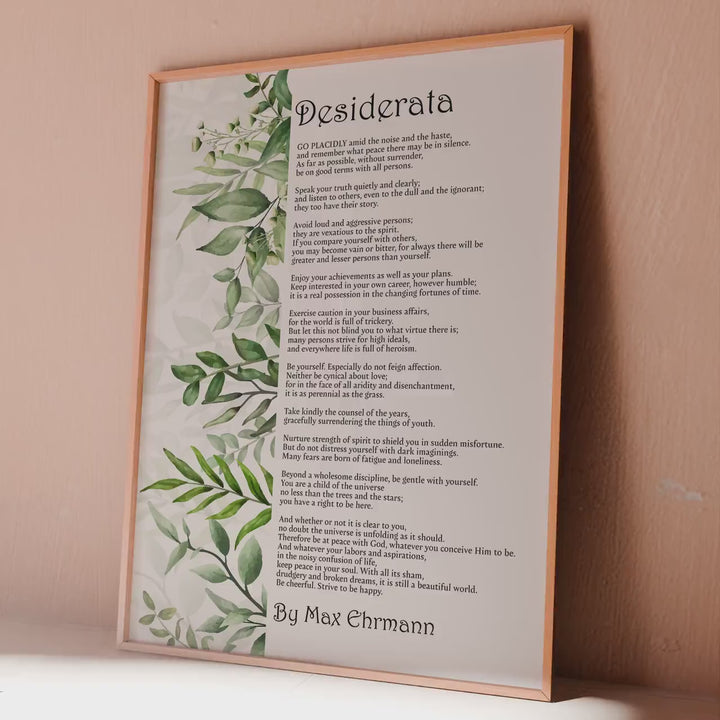 Desiderata By Max Ehrmann Poetry, Poem Print