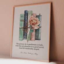 Load and play video in Gallery viewer, Jane Austen Quote Print, Book Lover Gift, Northanger Abbey Wall Art
