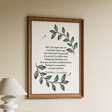 Load image into Gallery viewer, Walt Whitman quote print from Leaves of Grass with botanical branches
