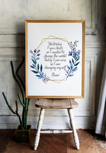 Load image into Gallery viewer, Rumi quote - Yesterday I was clever, change the world. Today I am wise, changing myself - inspirational gift inspiring print Unframed poster
