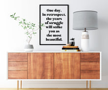 Load image into Gallery viewer, Freud quote - One day, in retrospect, the years of struggle - psychology wall art
