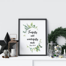 Load image into Gallery viewer, Fearfully and Wonderfully Made - Psalm 139:14 Bible verse wall art - Scripture print - Physical print without frame
