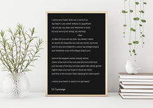 Load image into Gallery viewer, E.E. Cummings Poem I carry your heart (I carry it in my heart) Art Print Home Decor poetry wall art dorm decor - Unframed UNFRAMED
