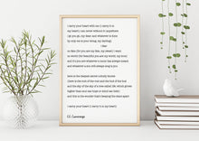 Load image into Gallery viewer, E.E. Cummings Poem I carry your heart (I carry it in my heart) Art Print Home Decor poetry wall art dorm decor - Unframed UNFRAMED
