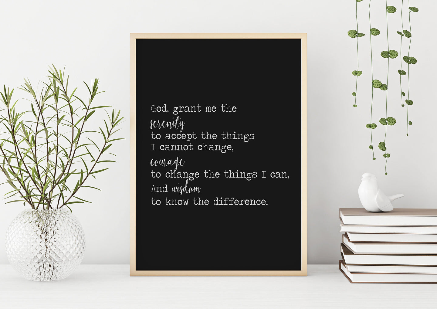 The Serenity Prayer Print -  Reinhold Niebuhr - sobriety gift Alcoholics Anonymous twelve step recovery UNFRAMED