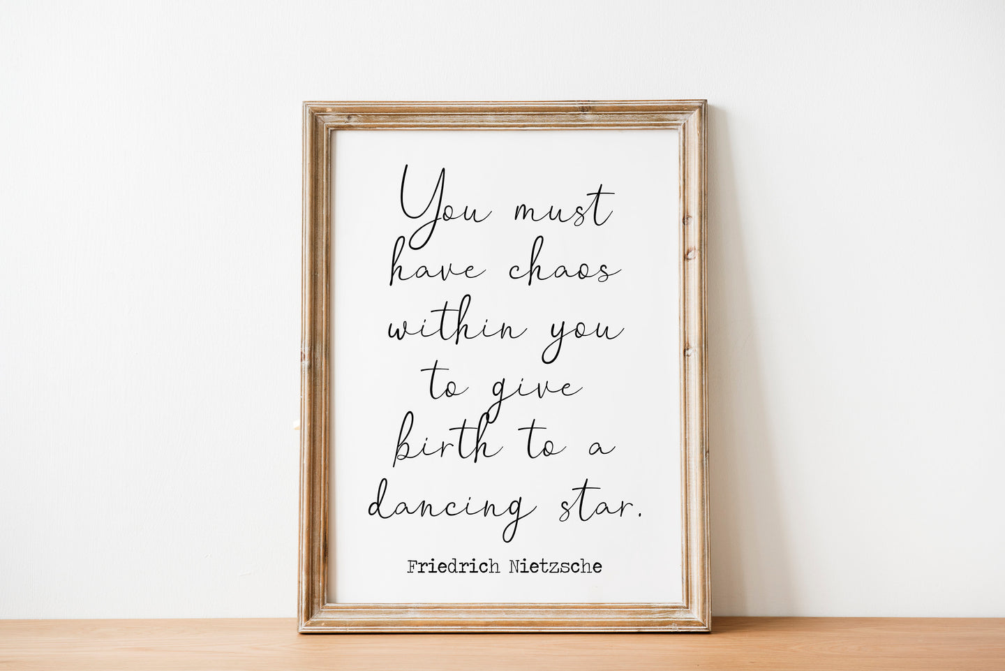 Nietzsche quote - You must have chaos within you to give birth to a dancing star - philosophy print - office decor - unframed print