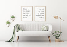 Load image into Gallery viewer, E.E. Cummings quote you are my sun, my moon, and all my stars - Set of 2 prints - Art Print Home Decor poetry wall art UNFRAMED
