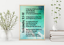 Load image into Gallery viewer, Ecclesiastes 9:7-10 Print - Bible verse - Go thy way, eat thy bread with joy - for Home, typography inspirational scripture print UNFRAMED
