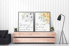 Load image into Gallery viewer, Set of 2 Prints - Life is tough but so are you &amp; Beautiful girl UNFRAMED Inspirational nursery prints, Watercolor flowers print
