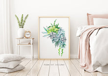 Load image into Gallery viewer, Watercolor Succulent print - Succulent Painting Poster Print - Bedroom decor Physical Print Without Frame

