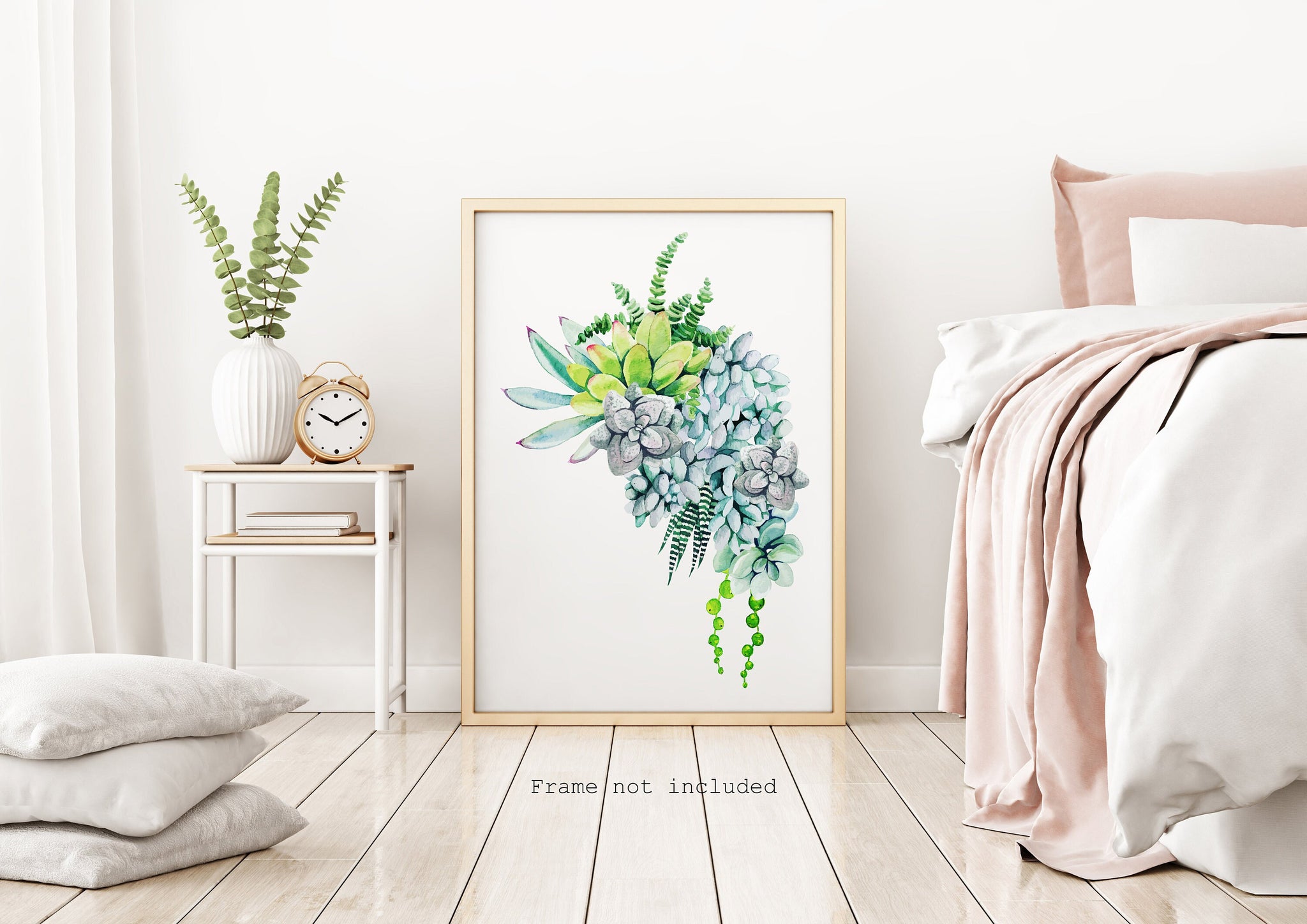 succulent bedroom decor Watercolor Succulent print Succulent Painting Poster Print