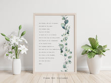 Load image into Gallery viewer, Lord&#39;s Prayer Print - Our Father Prayer - Unframed Prayer Print - Catholic Prayer - Eucalyptus Watercolor UNFRAMED
