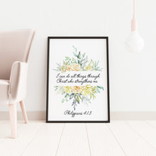 Load image into Gallery viewer, Philippians 4:13 - Scripture wall art - I can do all things through Christ - Bible Verse Wall art - Christian wall art
