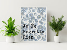 Load image into Gallery viewer, Edith Piaf Lyrics Je Ne Regrette Rien - French home decor - French lrics
