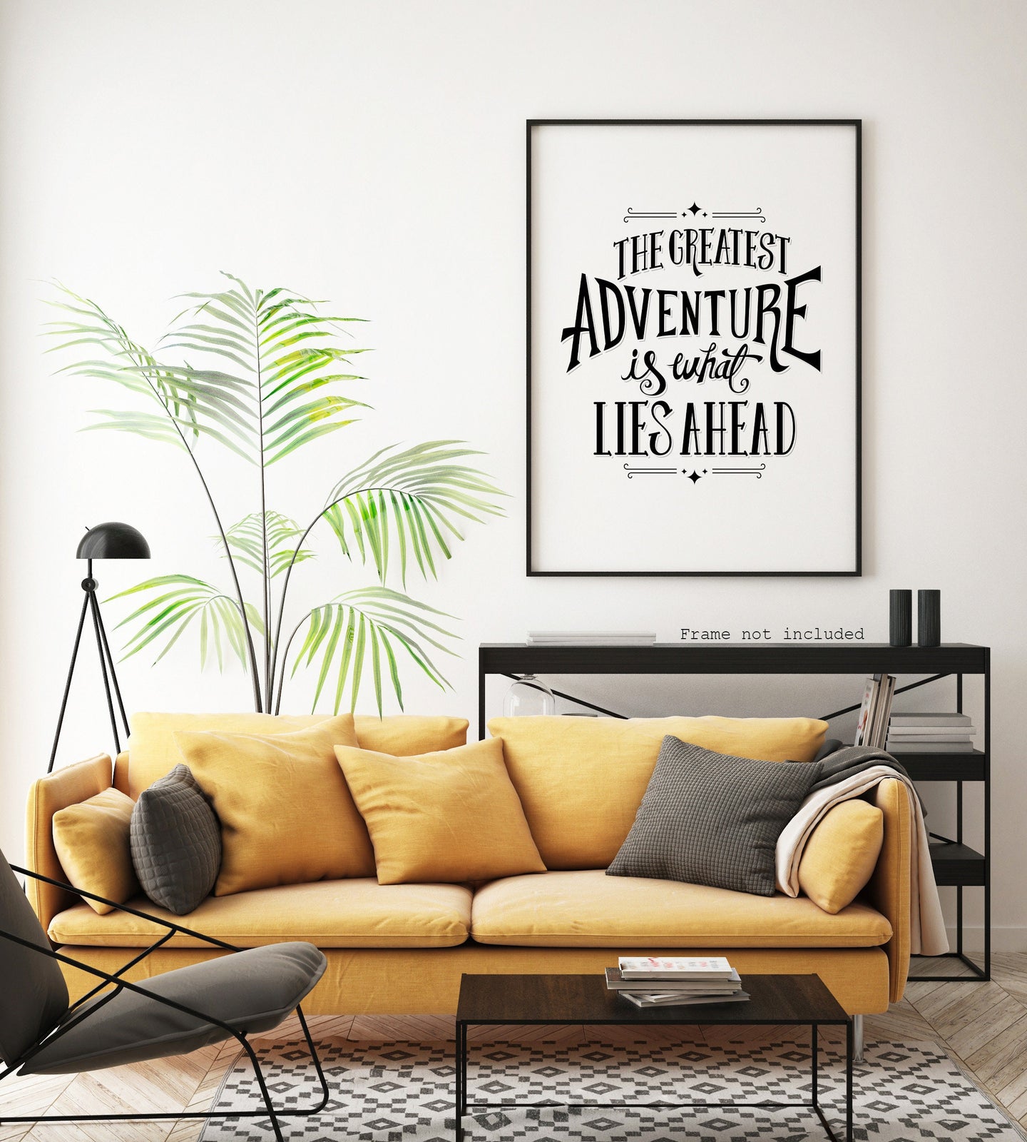 The Greatest Adventure is What Lies Ahead - UNFRAMED Travel Poster for Home - Black and White Travel wall art - Adventure wall art