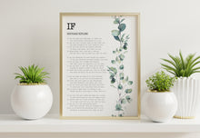 Load image into Gallery viewer, IF Rudyard Kipling Poem - Watercolor Eucalyptus Print - UNFRAMED - IF Poem
