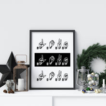 Load image into Gallery viewer, LOVE - ASL Wall Art - American Sign Language print - UNFRAMED Wall art
