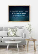 Load image into Gallery viewer, Peter Pan Quote, The second star to the right, shines in the night for you - Book Quote Print for nursery UNFRAMED
