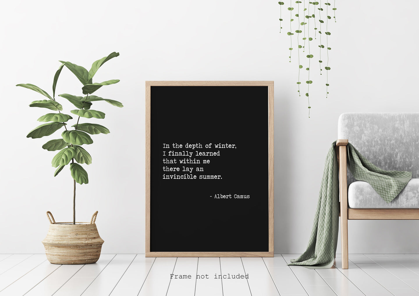 Albert Camus Quote - In the depth of winter, I finally learned that within me there lay an invincible summer book quote Typography print