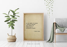Load image into Gallery viewer, Albert Camus Quote - In the depth of winter, I finally learned that within me there lay an invincible summer book quote Typography print
