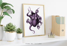 Load image into Gallery viewer, Vintage Octopus wall art print - Nautical wall art UNFRAMED
