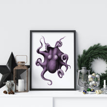 Load image into Gallery viewer, Vintage Octopus wall art print - Nautical wall art UNFRAMED
