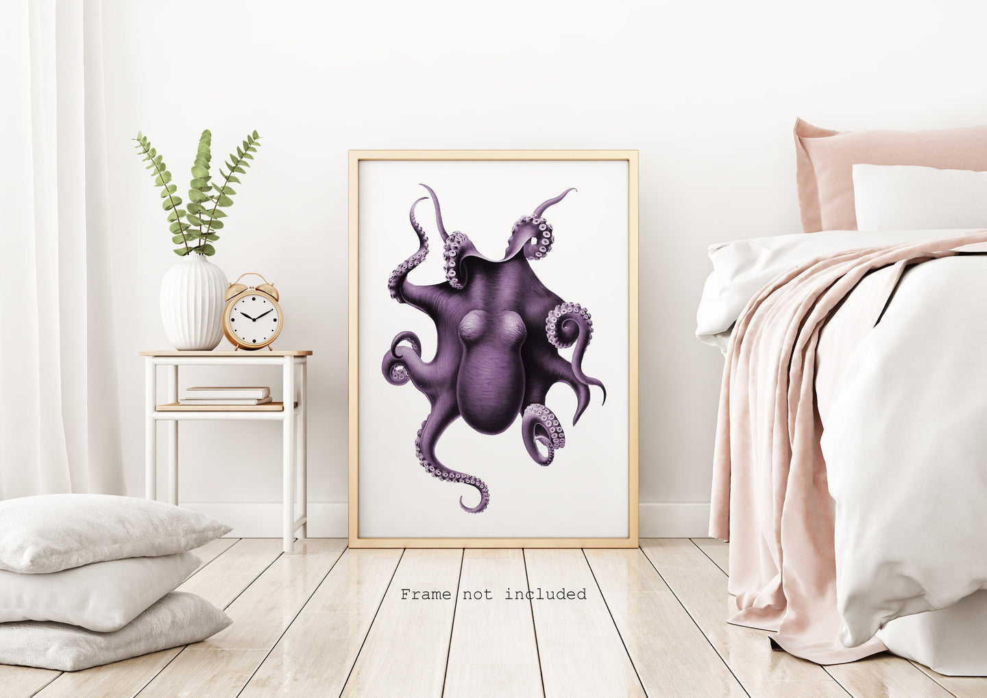 Vintage Octopus wall art print - Nautical wall art UNFRAMED