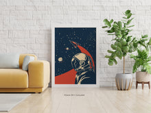 Load image into Gallery viewer, Vintage Space Travel illustration - Astronaut - Space decor Spaceman

