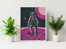 Load image into Gallery viewer, Astronaut Print - Vintage Spaceman poster - Space theme decor
