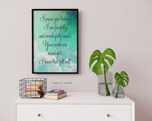 Load image into Gallery viewer, Fearfully and Wonderfully Made Psalm 139 Bible verse Print - Unframed Scripture Wall Art
