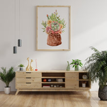 Load image into Gallery viewer, Watercolor succulent print - Succulent painting poster Girls Bedroom decor 11x14 print UNFRAMED
