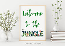 Load image into Gallery viewer, Welcome To The Jungle Printable Bedroom wall art - Jungle nursery wall art jungle theme print Digital Download
