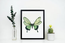 Load image into Gallery viewer, Light Green Butterfly print - Butterfly wall art UNFRAMED
