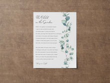 Load image into Gallery viewer, The Child in the Garden by Henry van Dyke - poetry wall art UNFRAMED
