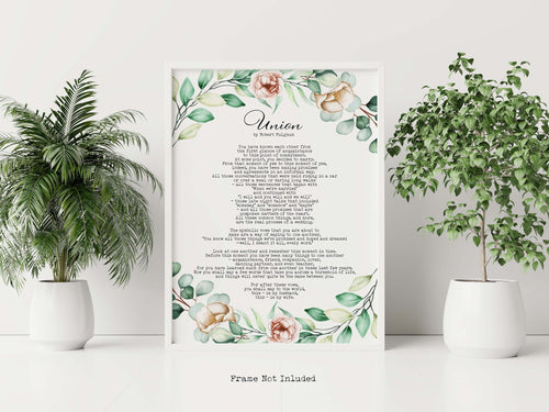 Union By Robert Fulghum - Wedding poem wall art - Full Poem