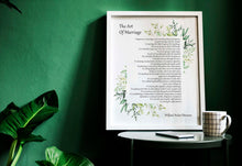 Load image into Gallery viewer, The Art Of Marriage by Wilferd Arlan Peterson - Wedding poem wall art - Ceremony reading - Framed And Unframed Options
