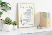 Load image into Gallery viewer, The Art Of Marriage by Wilferd Arlan Peterson - Wedding poem wall art - Ceremony reading - Framed And Unframed Options
