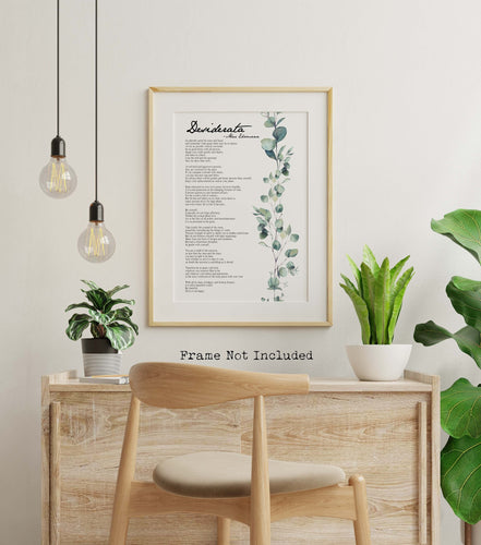 Desiderata print - Poem By Max Ehrmann - Framed And Unframed Options