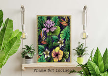 Load image into Gallery viewer, Vibrant Tropical plant Wall Art - Unframed Print - Plant Room Wall Decor
