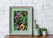 Load image into Gallery viewer, Vibrant Tropical plant Wall Art - Unframed Print - Plant Room Wall Decor

