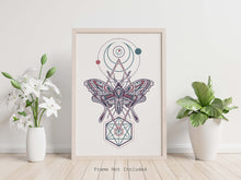 Load image into Gallery viewer, Sacred Geometry Wall Art - Celestial Moth - Luna Moth

