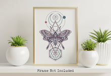 Load image into Gallery viewer, Sacred Geometry Wall Art - Celestial Moth - Luna Moth
