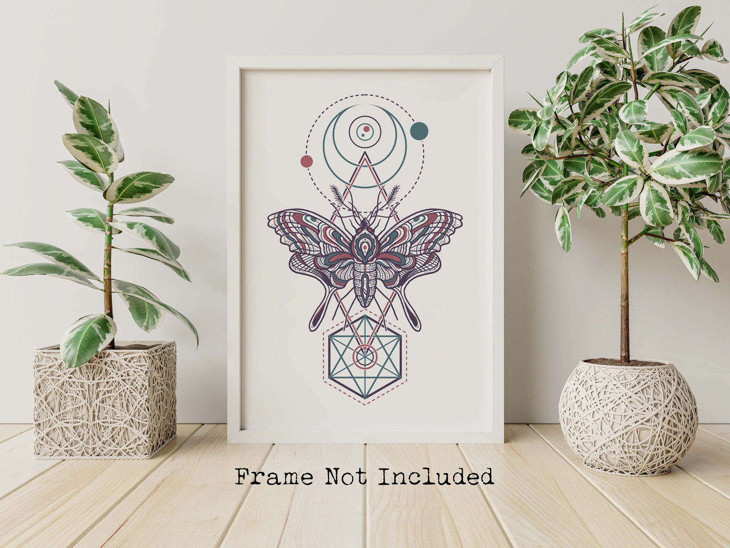 Sacred Geometry Wall Art - Celestial Moth - Luna Moth