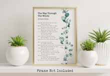 Load image into Gallery viewer, The Way Through The Woods Rudyard Kipling Poem - Watercolor Eucalyptus Print - UNFRAMED Poster Minimalist Typography Print

