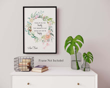 Load image into Gallery viewer, Anne Frank Quote Print - Think of all the beauty that remains - Unframed Poster - Happiness Quote
